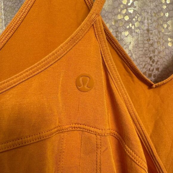 Lululemon Modal Silk Yoga Tank Top Autumn Orange Stretch Tank Small - Picture 4 of 8